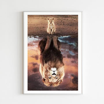 Diamond Painting Jeune Lion et son Reflet