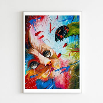 Diamond Painting Chat Abstrait Nature