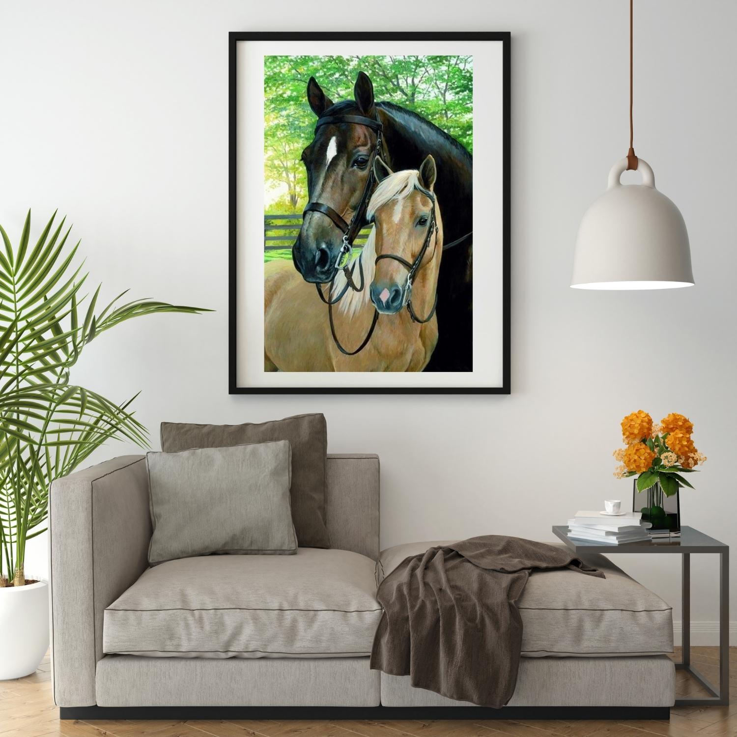 Broderie Diamant Cheval et son Poulain