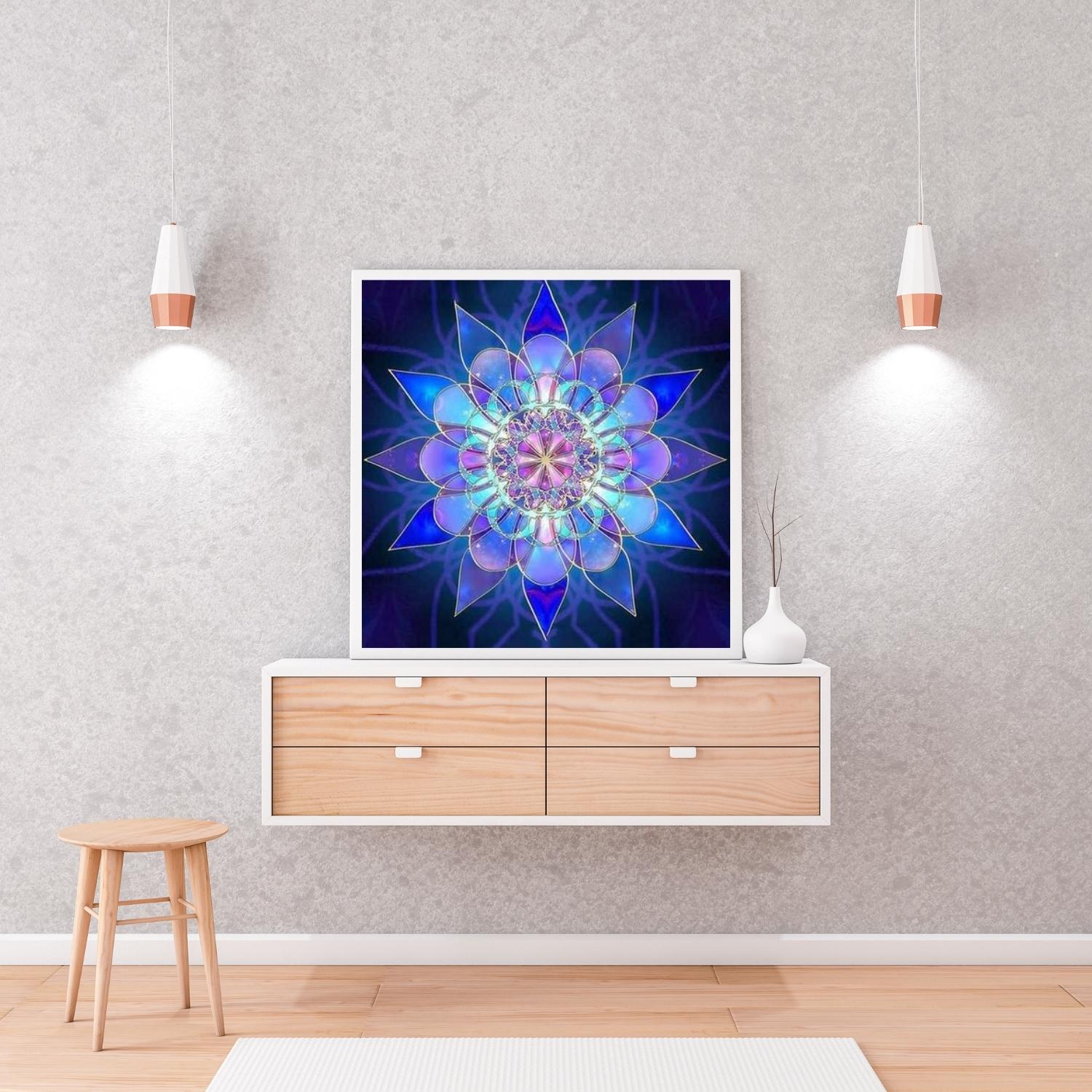 Broderie Diamant Mandala Bleu Violet