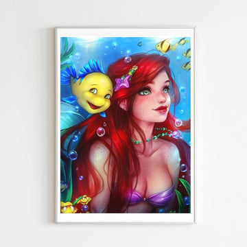 Diamond Painting Ariel la Petite Sirène et Polochon