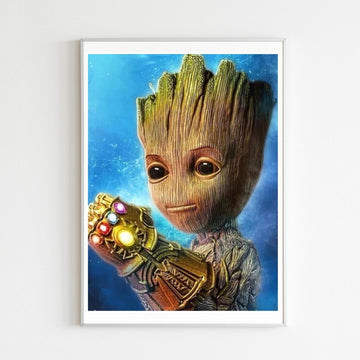 Diamond Painting Groot avec gant de Thanos